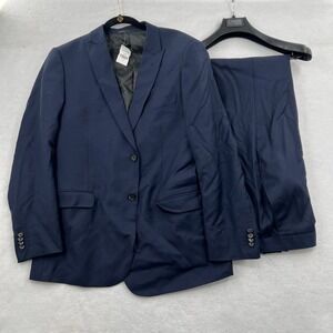 NWT Cavalli Suits Men's Wool Navy Blue Blazer Suit & Pants 2pcs Sets Size 56/50